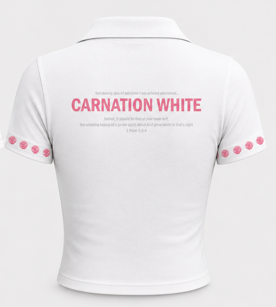 SUDL CROP POLO - Carnation White