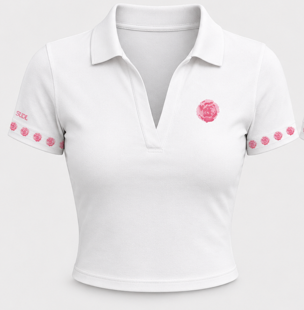 SUDL CROP POLO - Carnation White