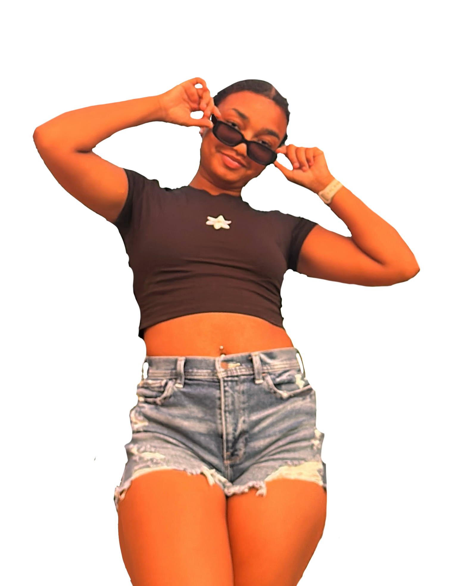 SUDL BABY TEE - LILY BLACK