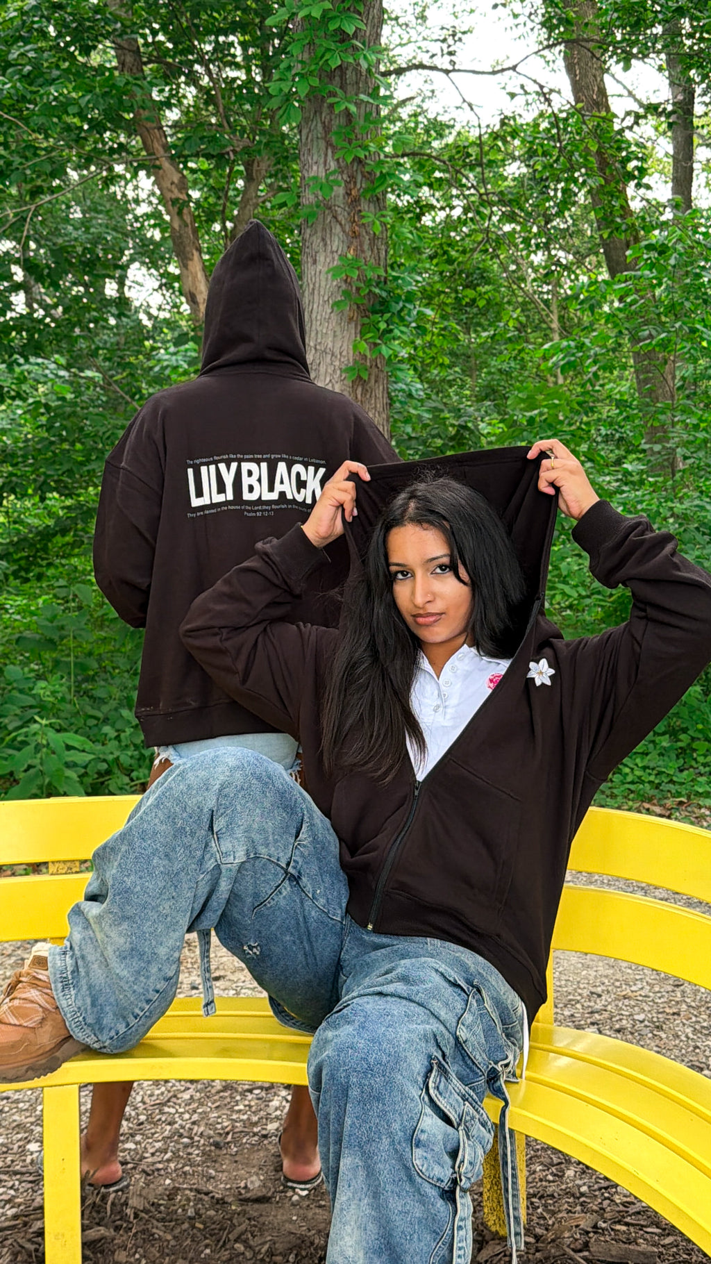 SUDL ZIP-UP HOODIE - LILY BLACK