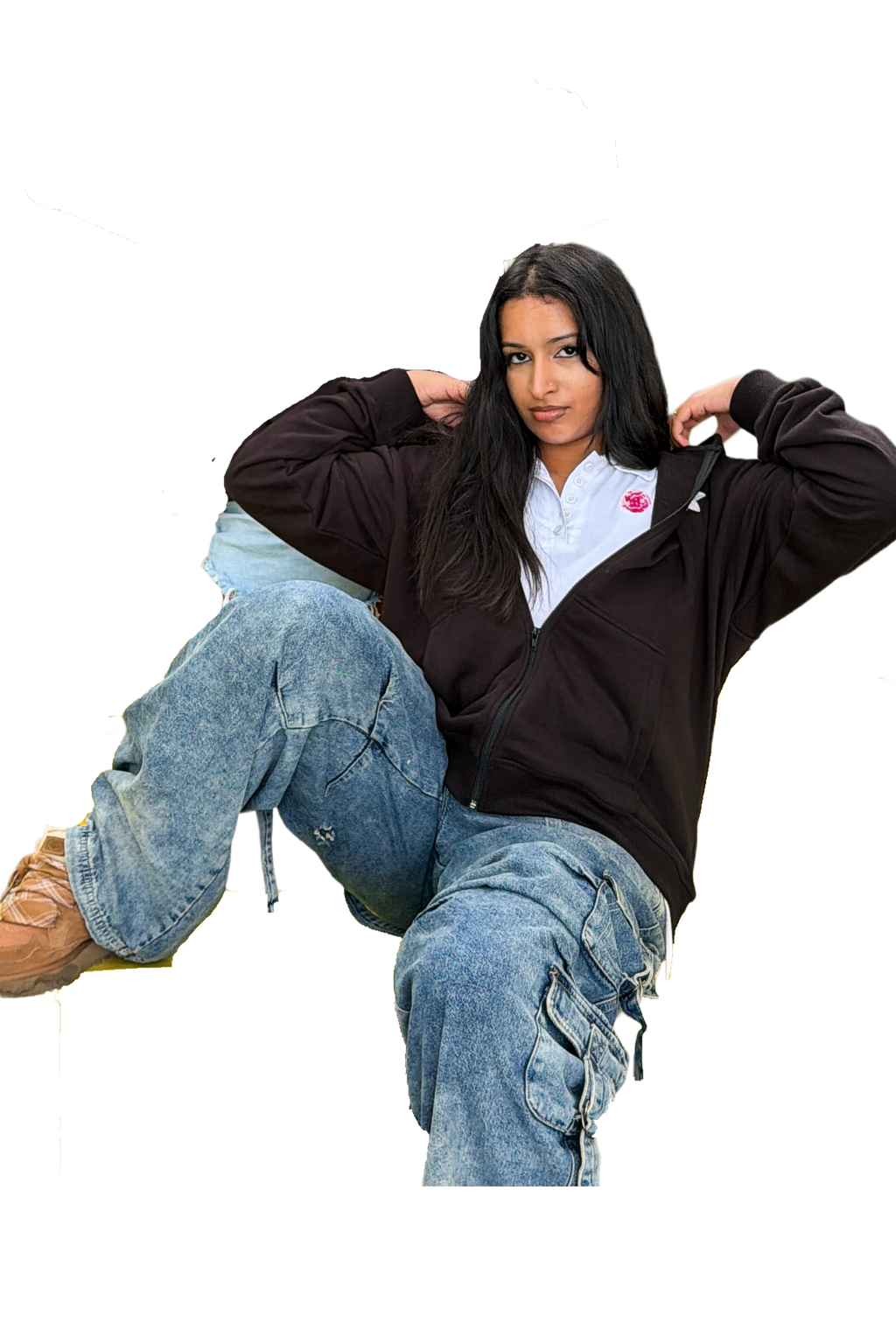 SUDL ZIP-UP HOODIE - LILY BLACK