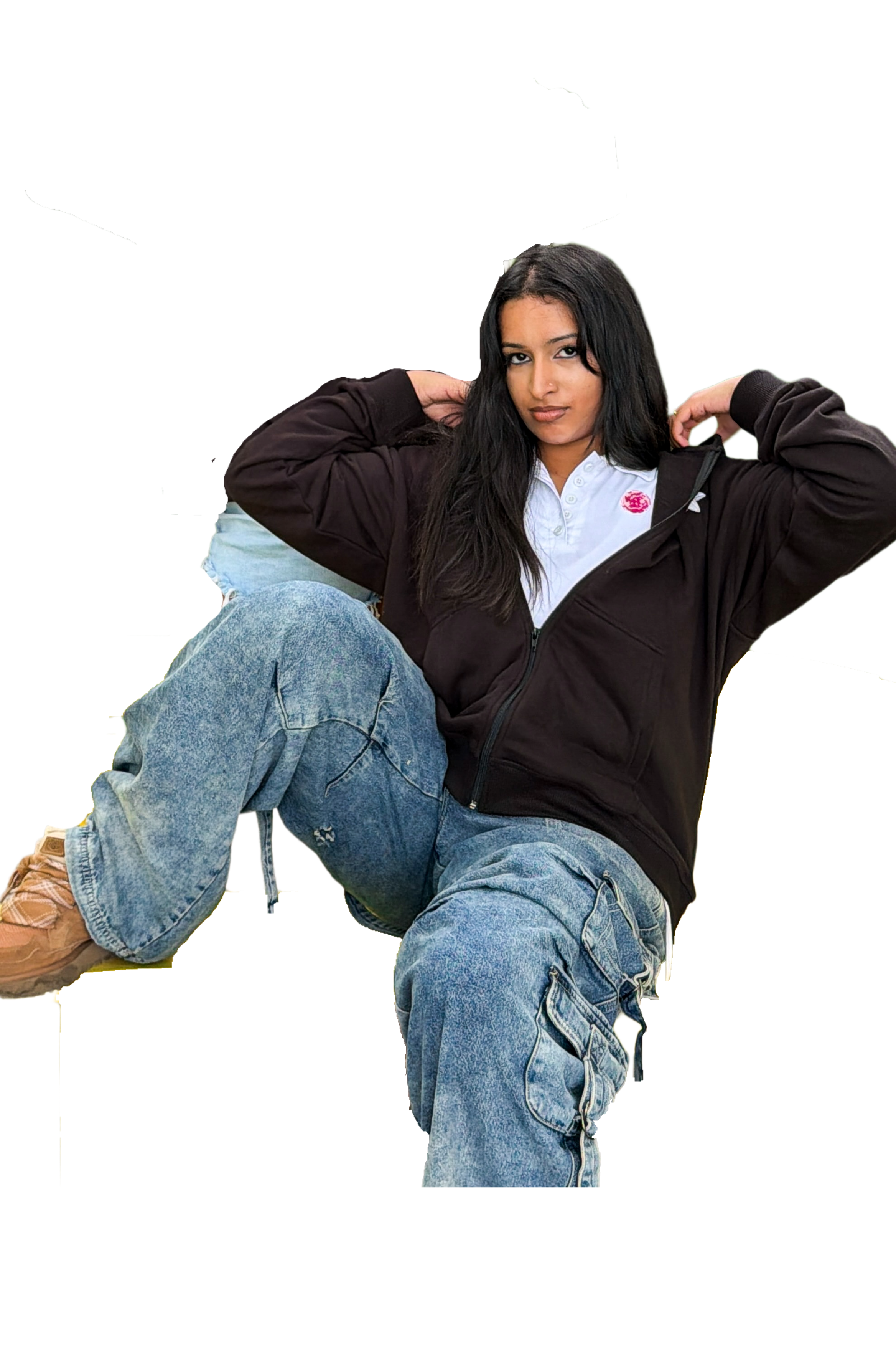 SUDL ZIP-UP HOODIE - LILY BLACK